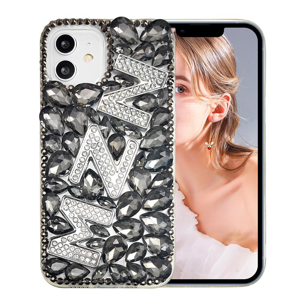 Pearl Rhinestone Letters DIY Phone Case