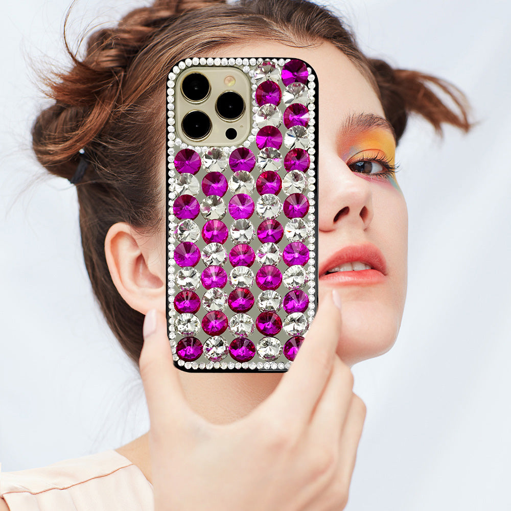 Magenta Round Diamond Phone Case