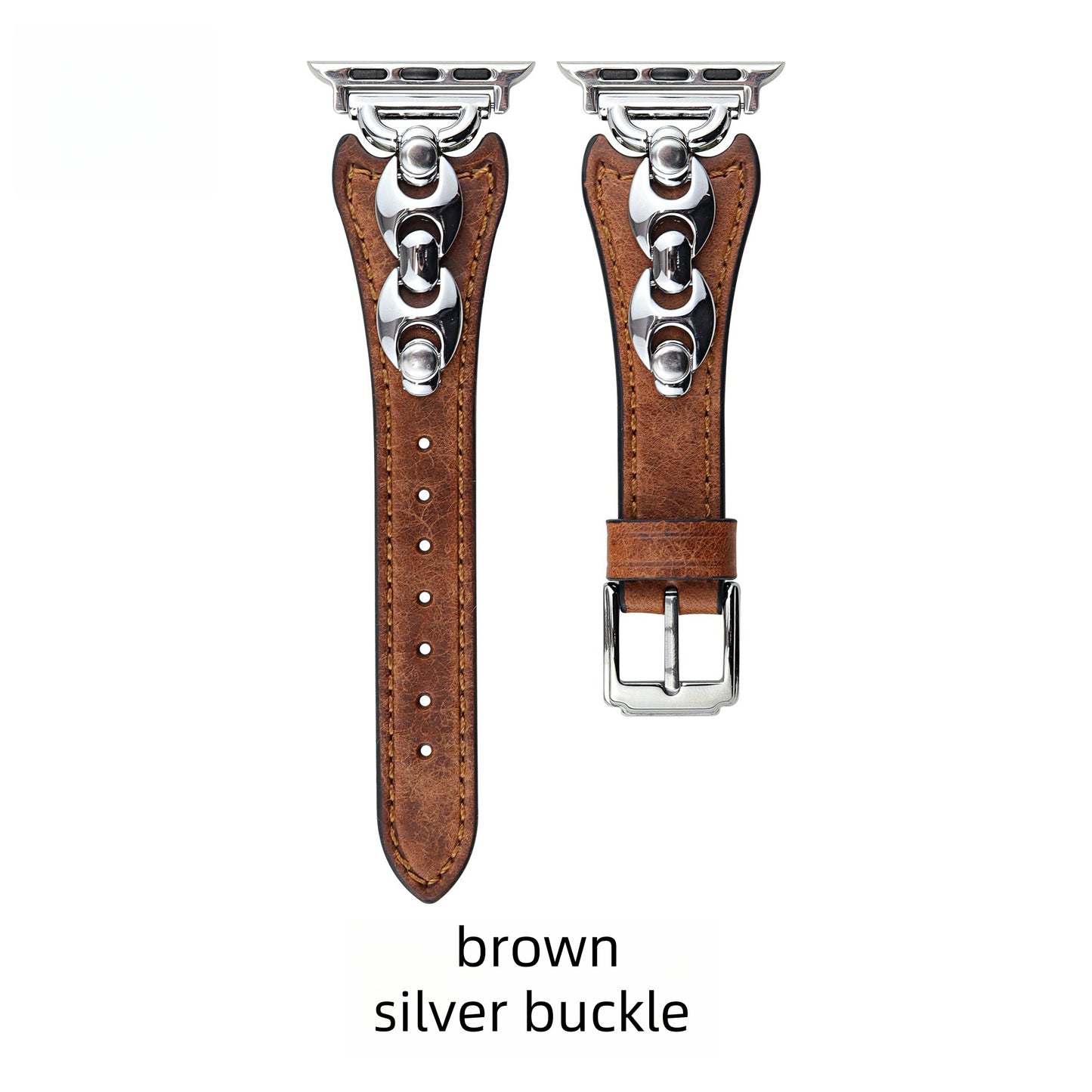Elegant Old Money Style Leather Watch Band – Compatible with Apple Watch Series