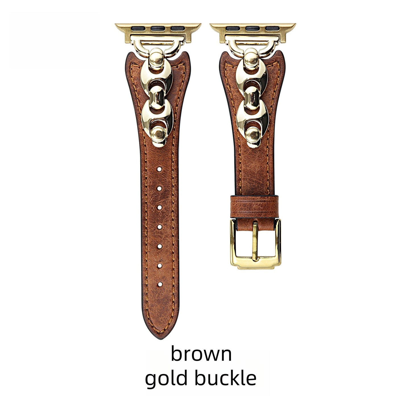 Elegant Old Money Style Leather Watch Band – Compatible with Apple Watch Series