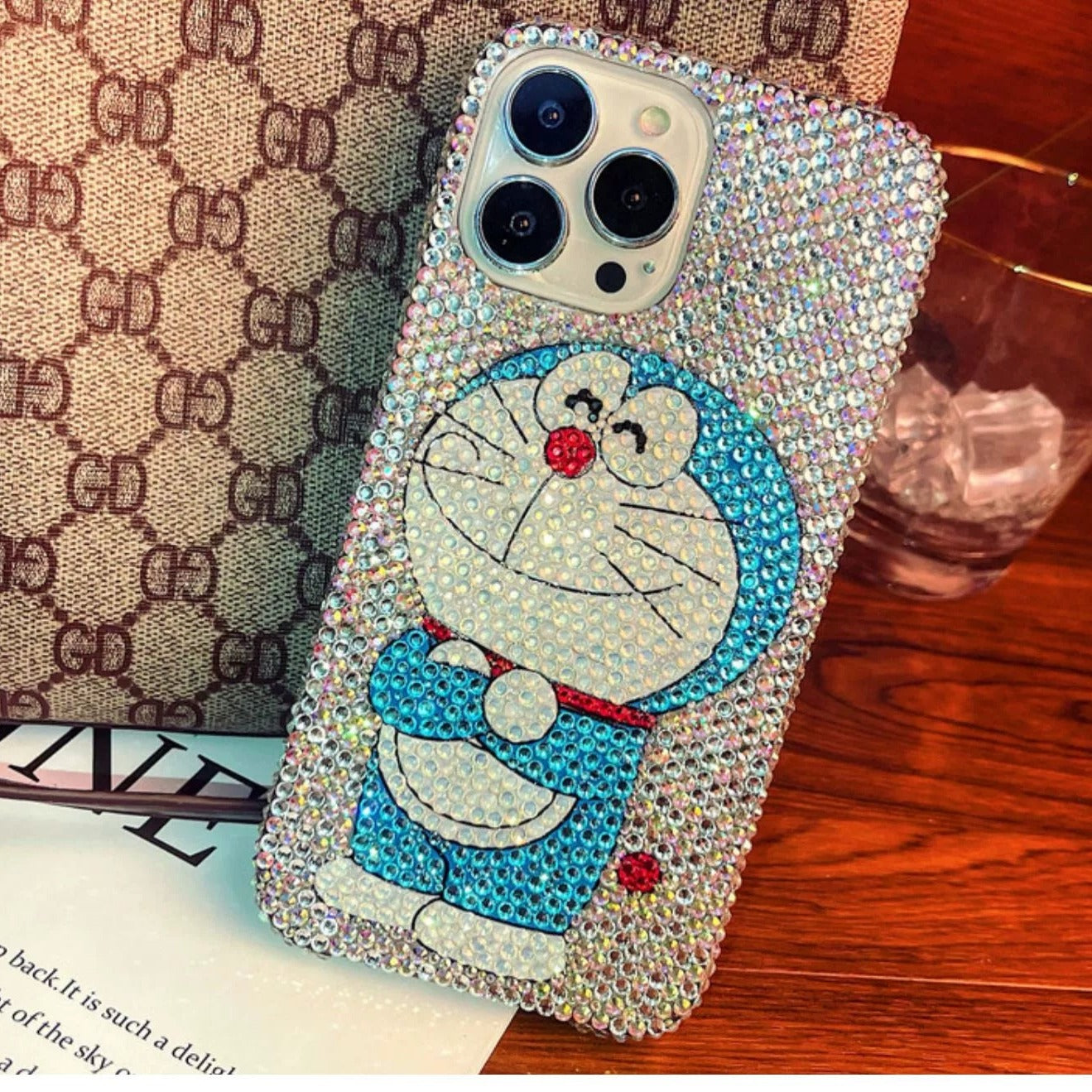 Jingle Cat Rhinestone Phone Case