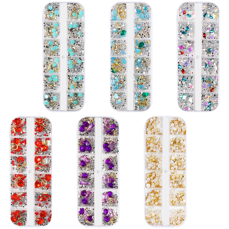 DIY Nail Art Color Rhinestones ( Long Box )