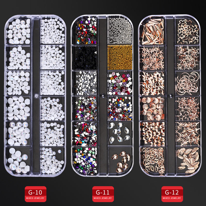 DIY Nail Art Color Rhinestones ( Long Box )