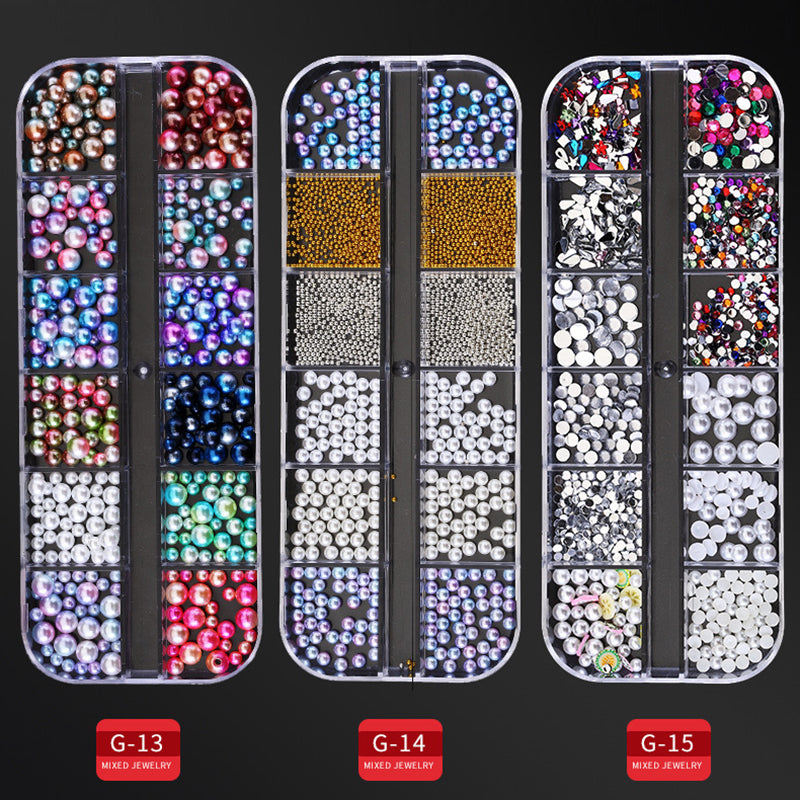 DIY Nail Art Color Rhinestones ( Long Box )