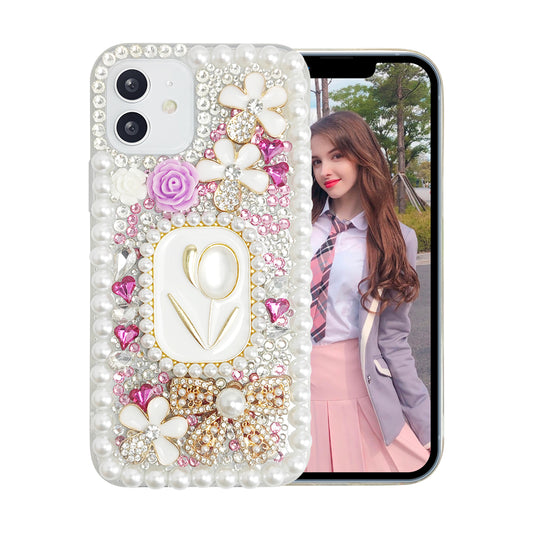 Rhinestone Tulip Flower Phone Case