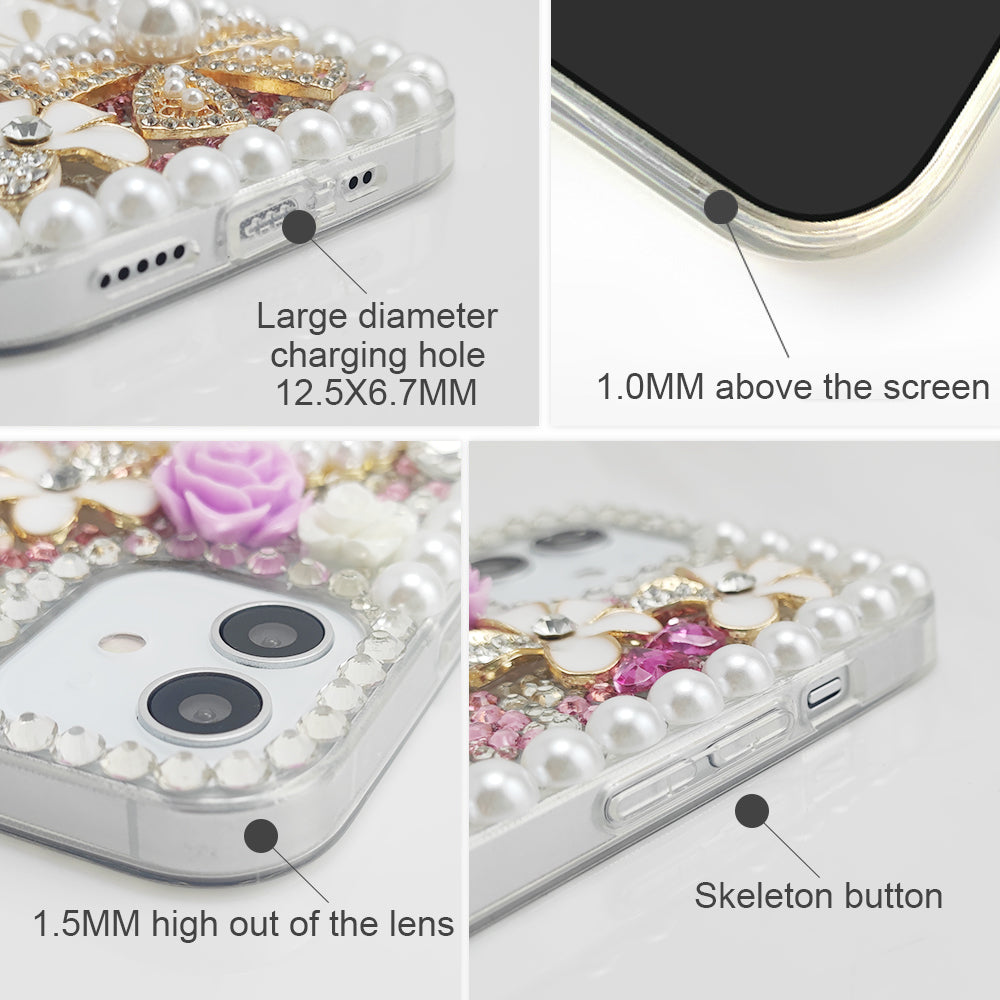 Rhinestone Tulip Flower Phone Case