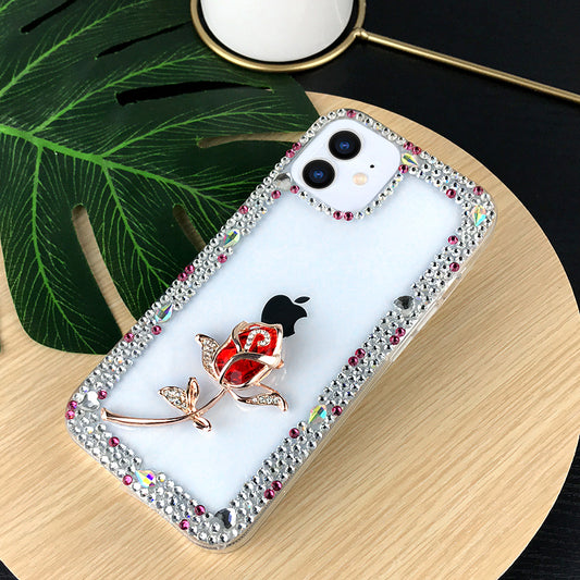 Red Rose Rhinestone Phone Case