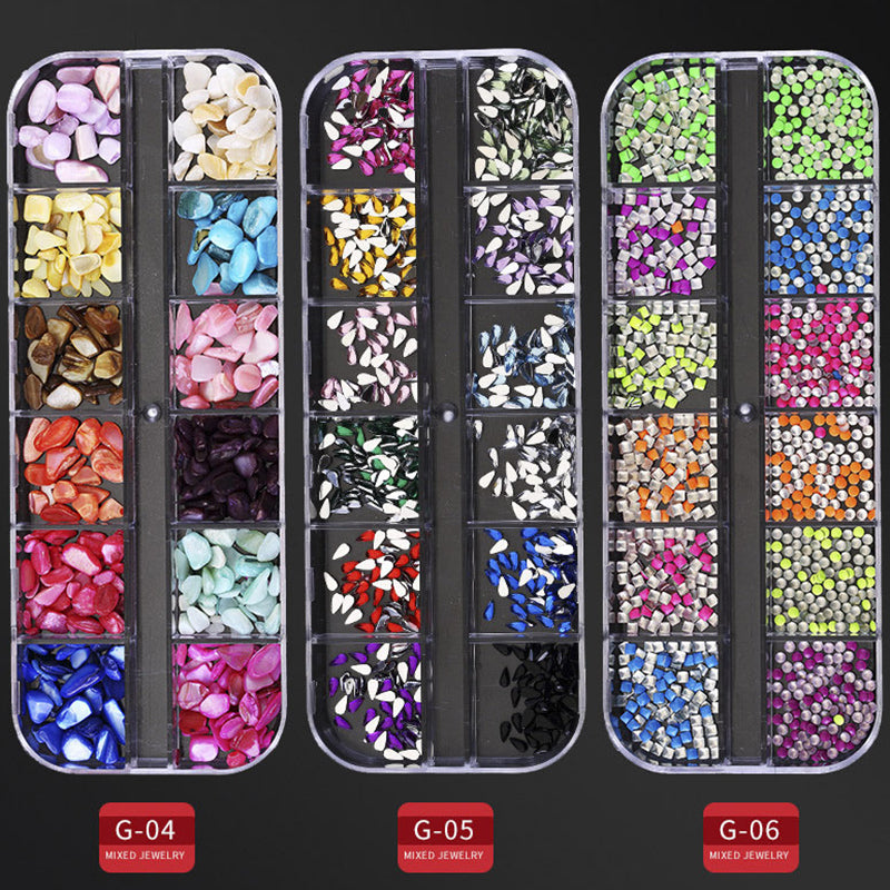 DIY Nail Art Color Rhinestones ( Long Box )