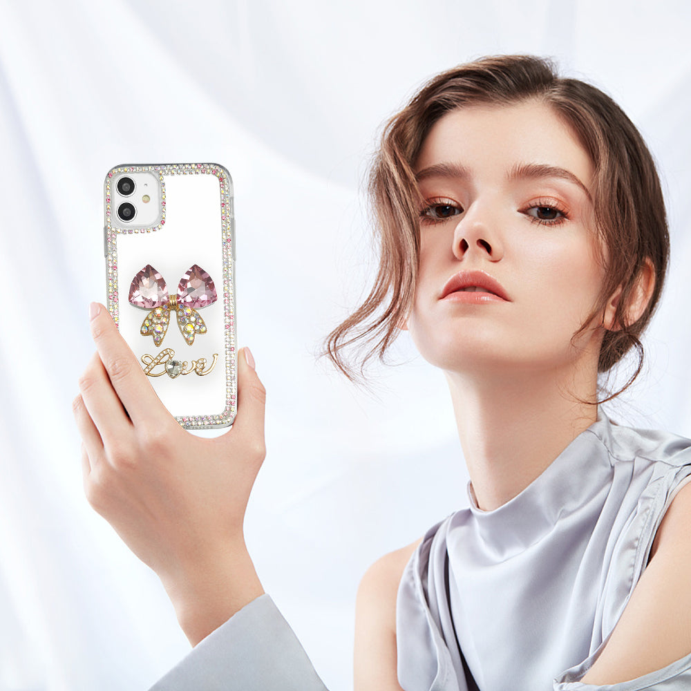 Pink Butterfly Crystal Phone Case