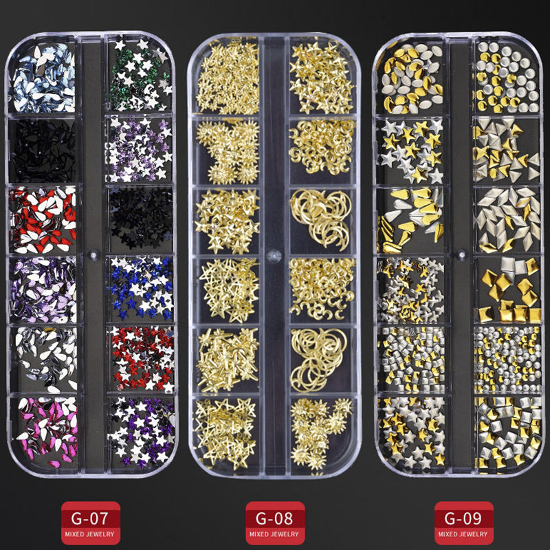 DIY Nail Art Color Rhinestones ( Long Box )