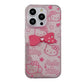 Pink Transparent Hello Kitty with Ribbon For iphone case