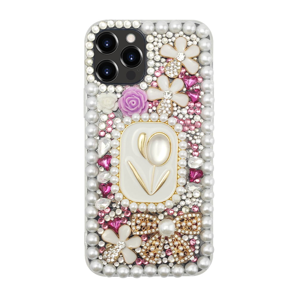 Rhinestone Tulip Flower Phone Case