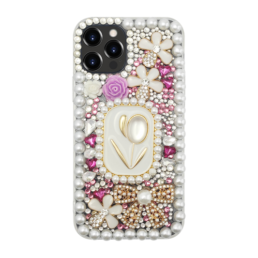 Rhinestone Tulip Flower Phone Case