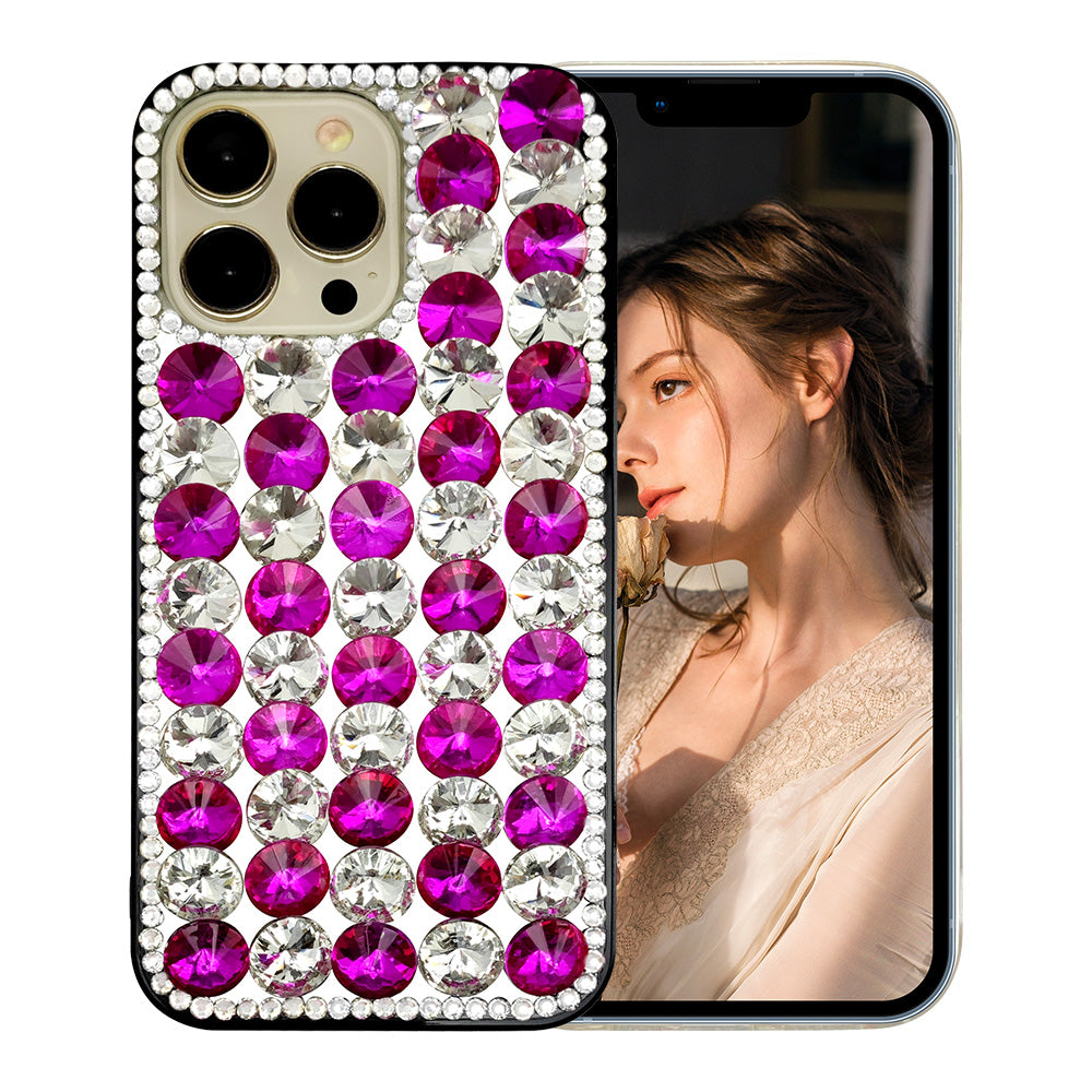 Magenta Round Diamond Phone Case