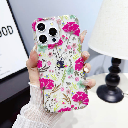 Transparent Elegant Flower Blossom Hard Acrylic Phone Case Cover Well Protection