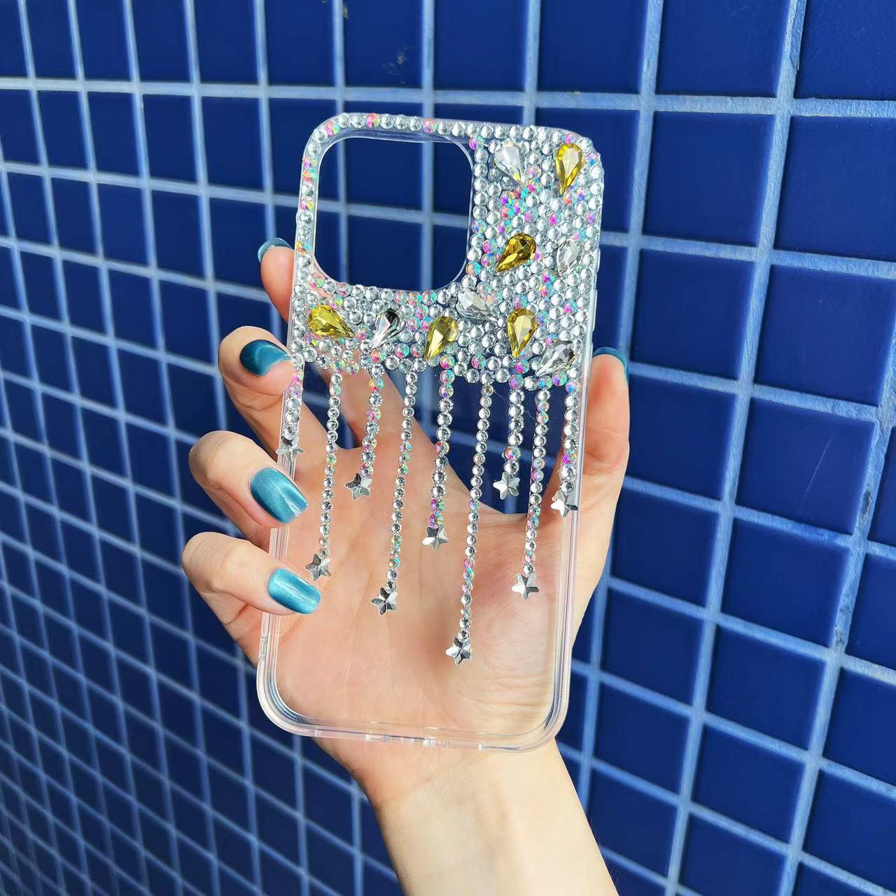 Simple Bling Star Rhinestone Compatible with iphone 15 14 13 12 11 pro max 13 14 15 plus Phone Case Cover