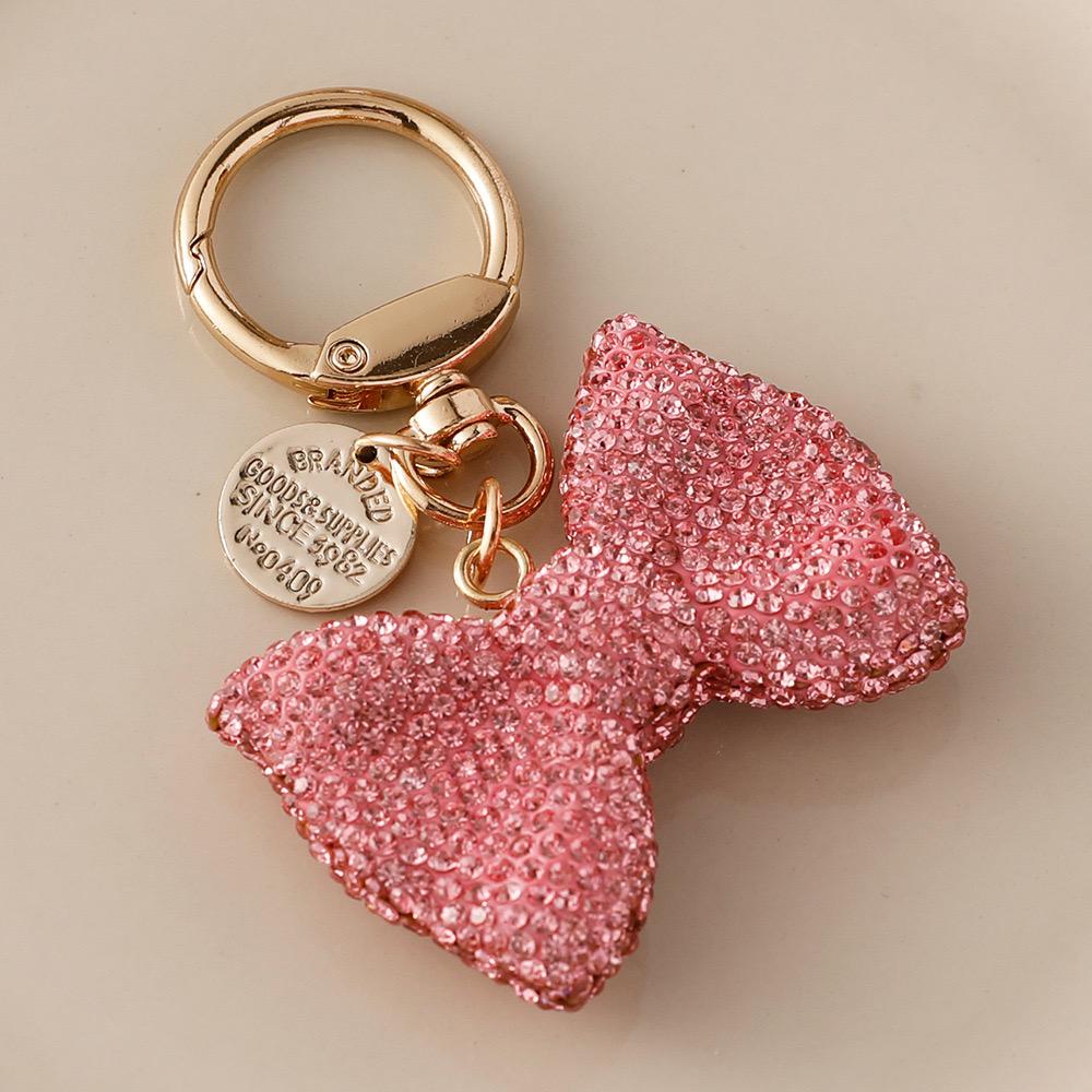 Bling Rhinestone Ribbon Keychain