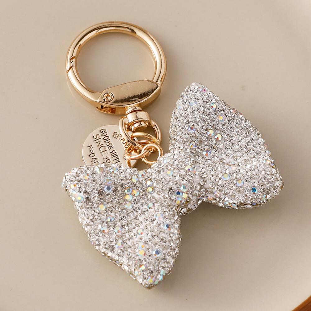 Bling Rhinestone Ribbon Keychain