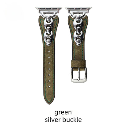 Elegant Old Money Style Leather Watch Band – Compatible with Apple Watch Series