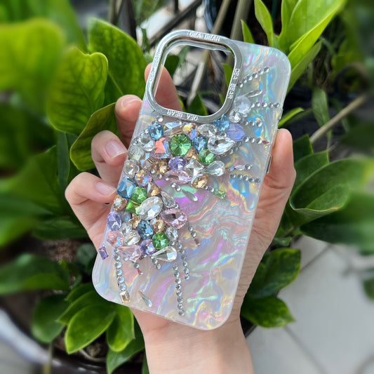 Colorful Butterfly Bling Rhinestone Phone Case Cover Elegant Gift Idea Handmade High End Quality Case