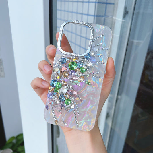 Colorful Butterfly Bling Rhinestone Phone Case Cover Elegant Gift Idea Handmade High End Quality Case