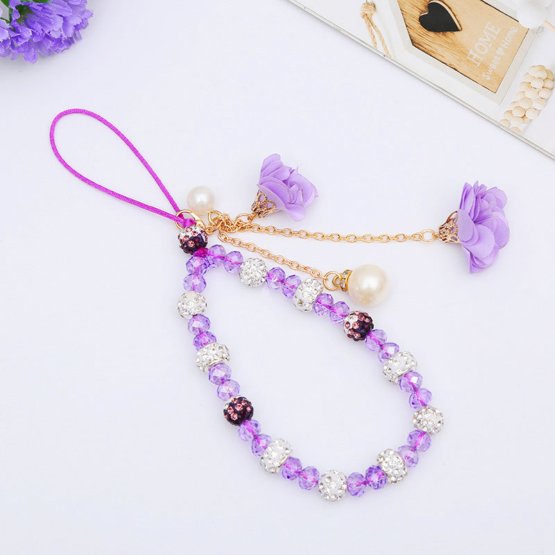 Rose Crystal Beaded Lanyard