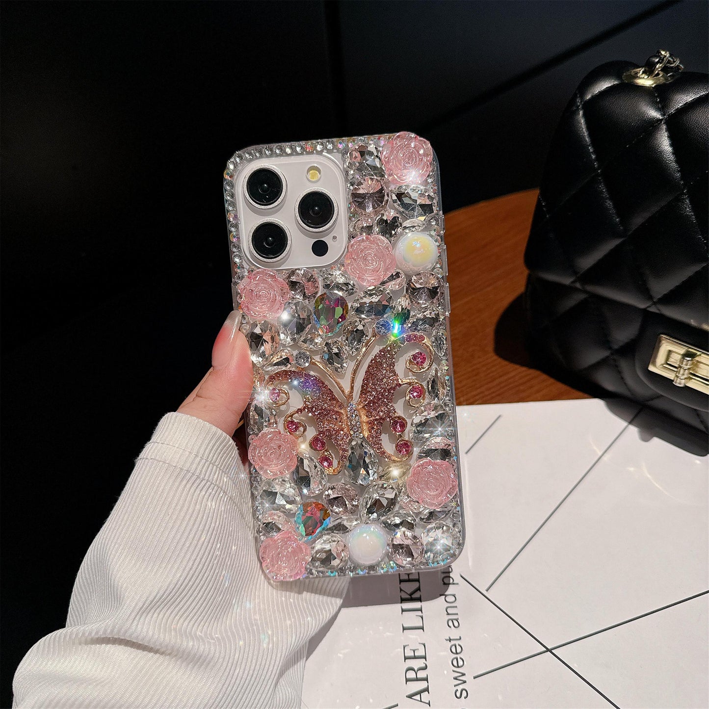 Shiny Bling Butterfly Rhinestone Phone Case