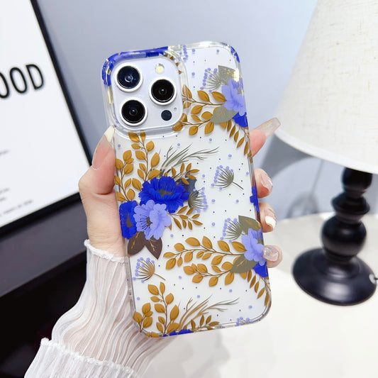 Transparent Elegant Flower Blossom Hard Acrylic Phone Case Cover Well Protection