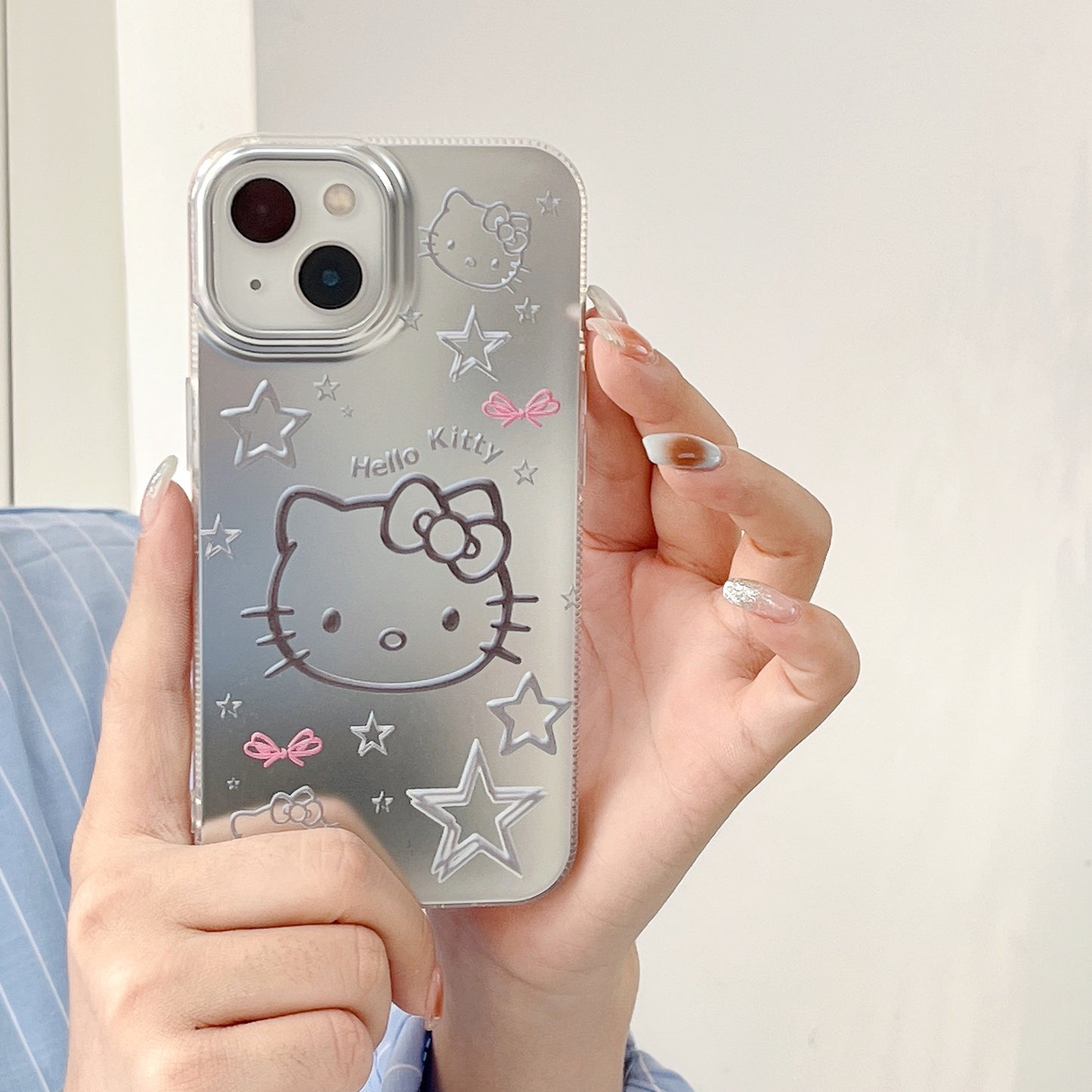 Cute silver cat phone case