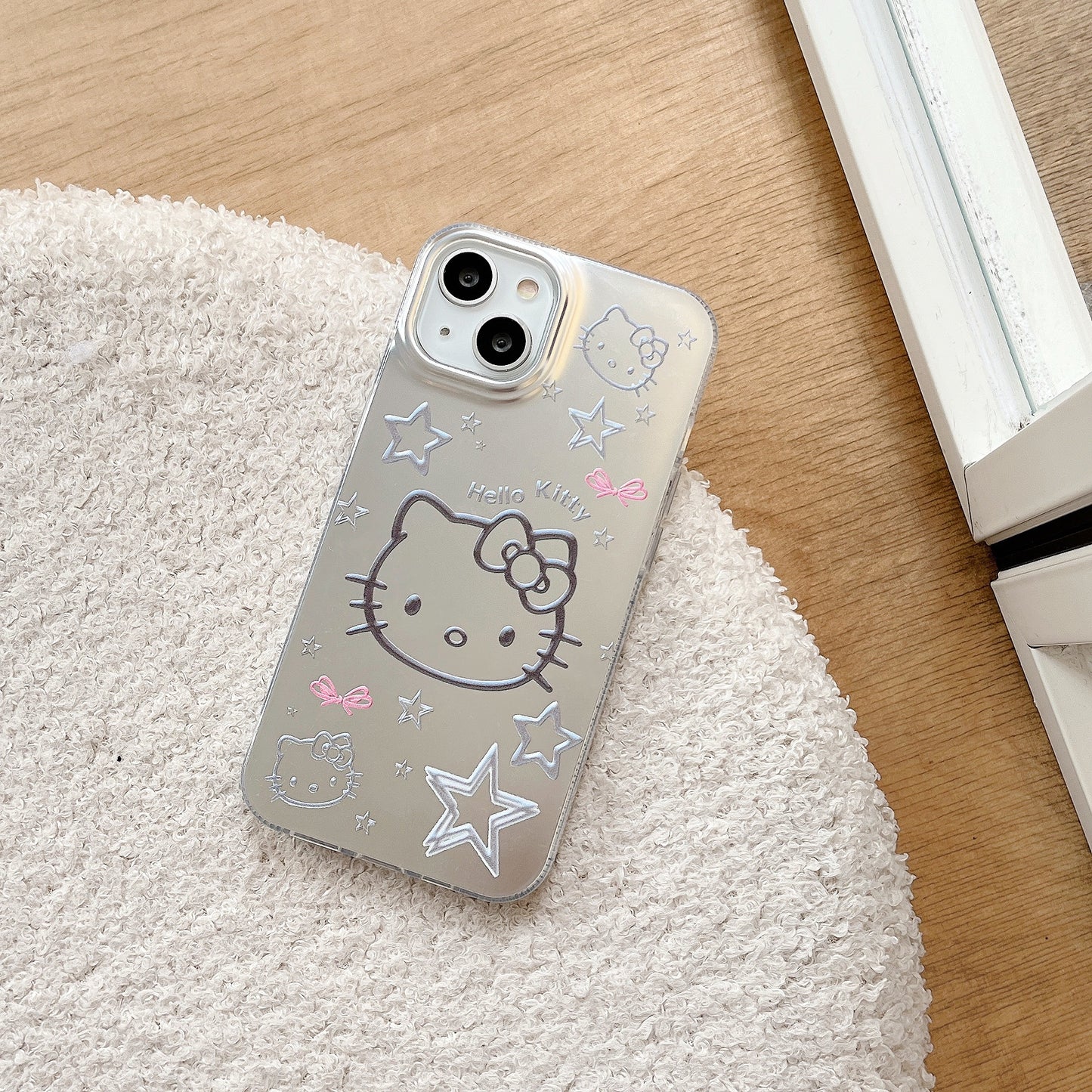 Cute silver cat phone case