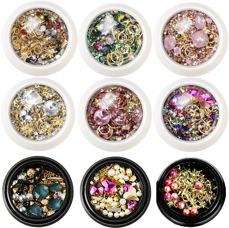 DIY Nail Art Color Rhinestones ( Round Box )