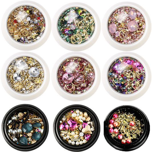 DIY Nail Art Color Rhinestones ( Round Box )