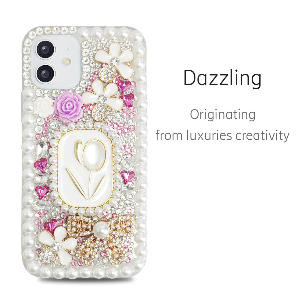 Rhinestone Tulip Flower Phone Case