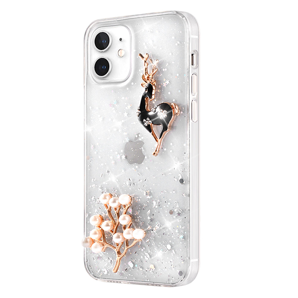 Black Deer Pearl Tree Phone Case ( Transparent )