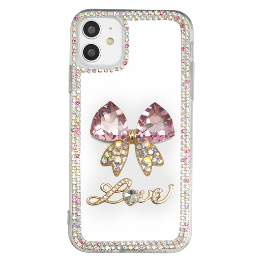 Pink Butterfly Crystal Phone Case