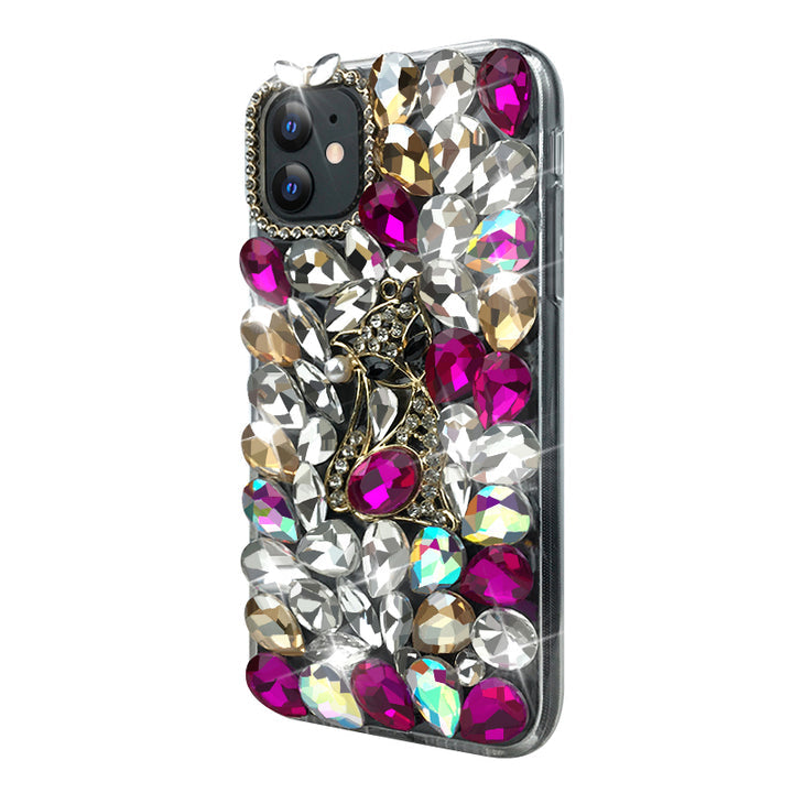 Shiny Fox Phone Case ( White & Magenta )