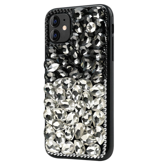 Two-Tone Crystal Rhinestones Phone Case( Black & White )
