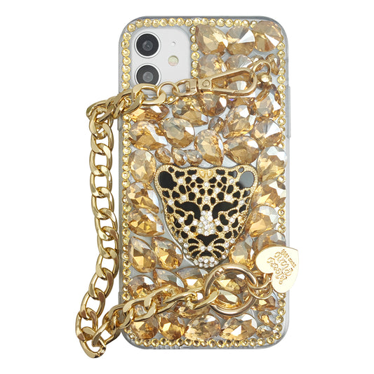 Luxury golden leopard phone cases (with chain)
