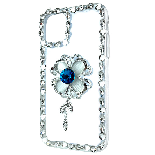 Sapphire Flower Rhinestone Phone Case