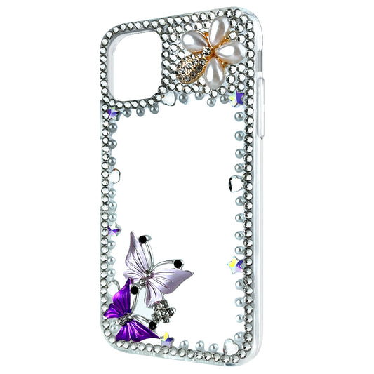 Purple Butterfly Rhinestone Phone Case