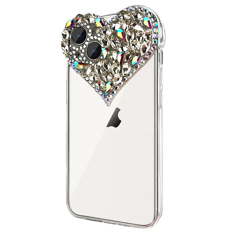 Heart-Shaped Rhinestone Phone Case ( Only For iPhone )