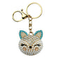 Cute Rhinestone Fox Keychain