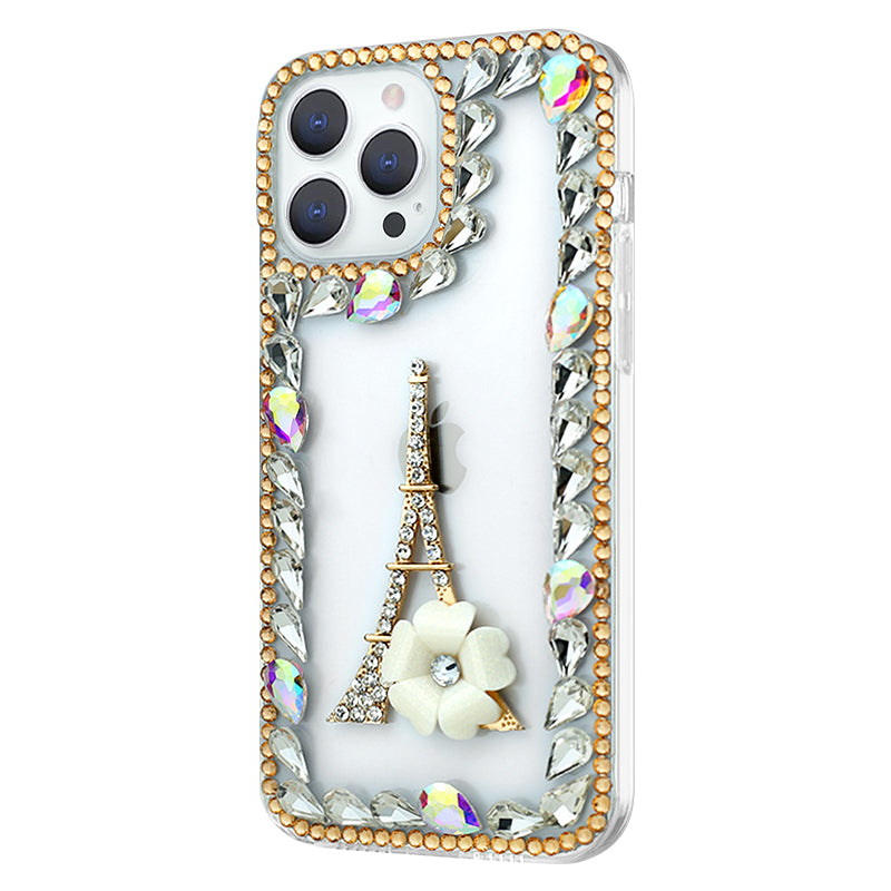 Rhinestone Tower Phone Case ( Golden )