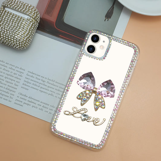 Pink Butterfly Crystal Phone Case