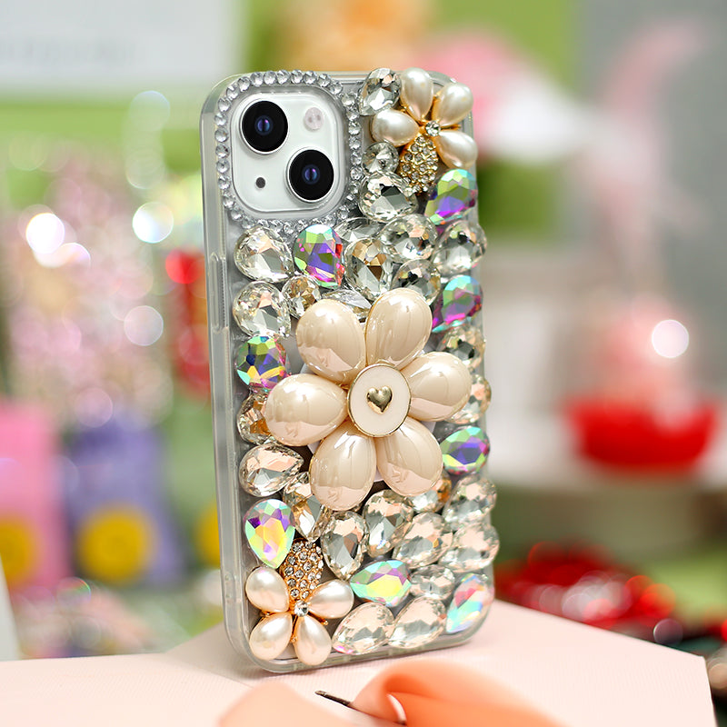 Pearl Flower Rhinestone Phone Case