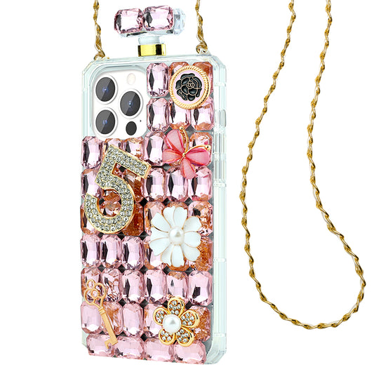 Pink Rhinestone Crossbody Phone Case ( Only For iPhone )