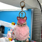Cute Rhinestone Furry Fox Keychain