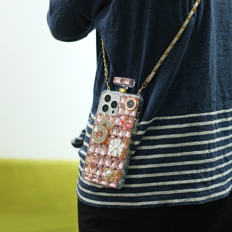 Pink Rhinestone Crossbody Phone Case ( Only For iPhone )