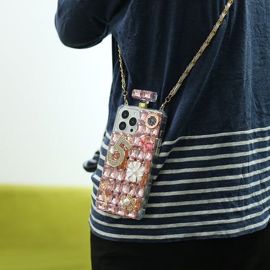 Pink Rhinestone Crossbody Phone Case ( Only For iPhone )