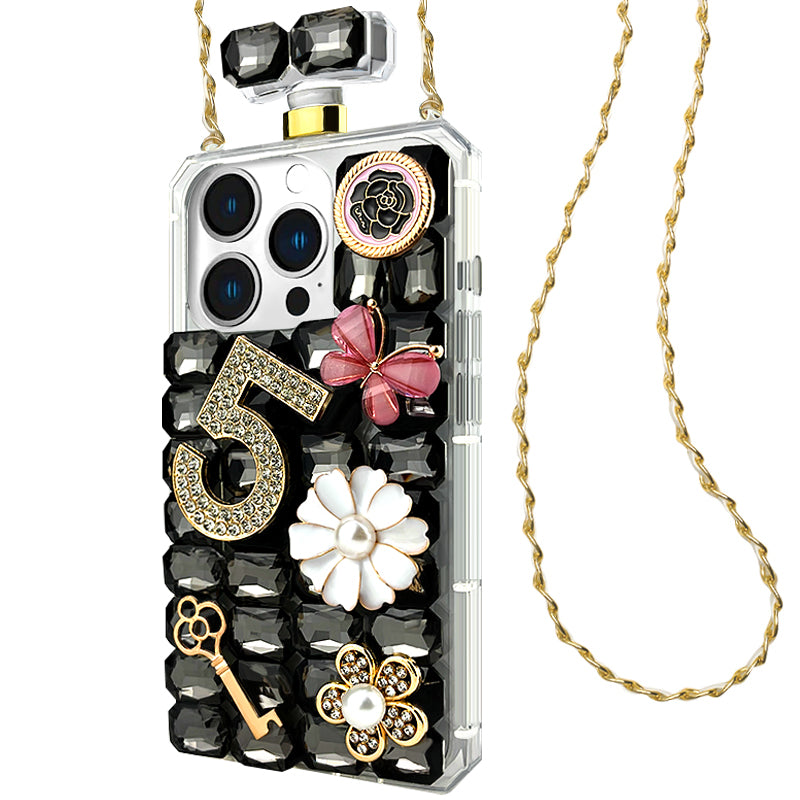 Black Rhinestone Crossbody Phone Case ( Only For iPhone )